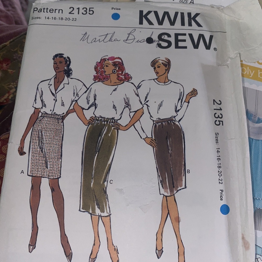 Vintage 1991 Kwik Sew Sewing Pattern 2135 Skirts Sizes 14-22 Uncut
